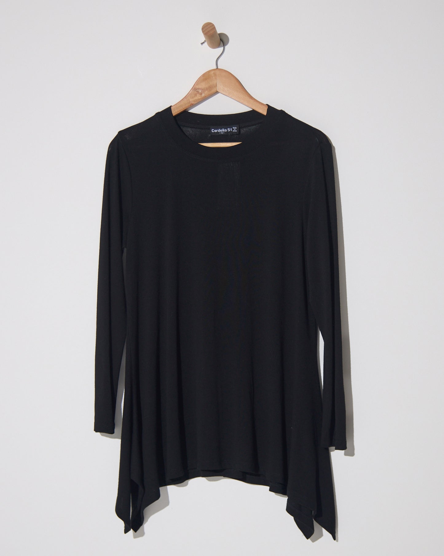 Andrea High Neck Swing Top - Black