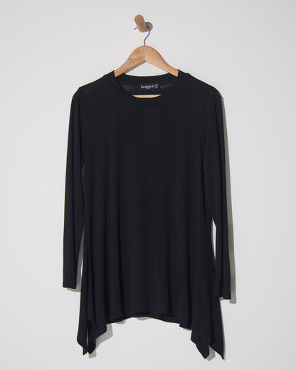 Andrea High Neck Swing Top - Black