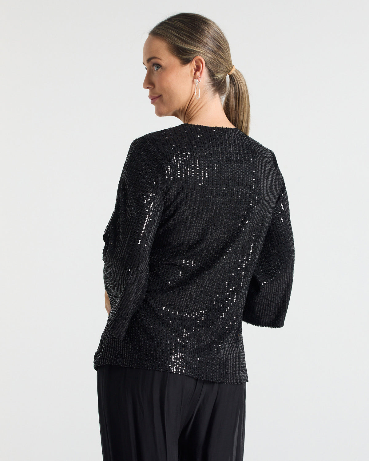 Sparkle Top - Black Sequin