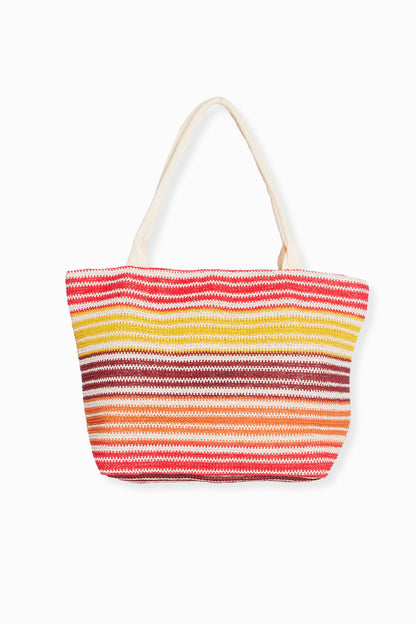 Naxos Woven Tote Bag - Yellow/Red