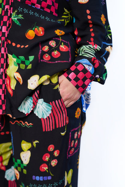 Lilian Shirt - Black/Bountiful Print