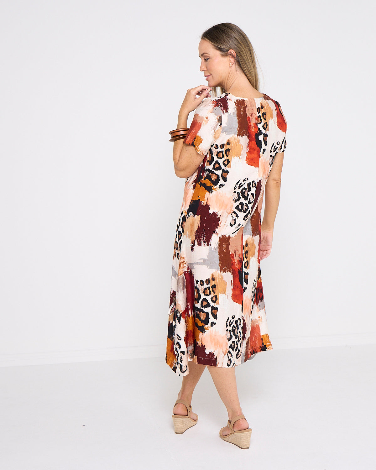 Savannah Dress - Rust/Ochre Safari