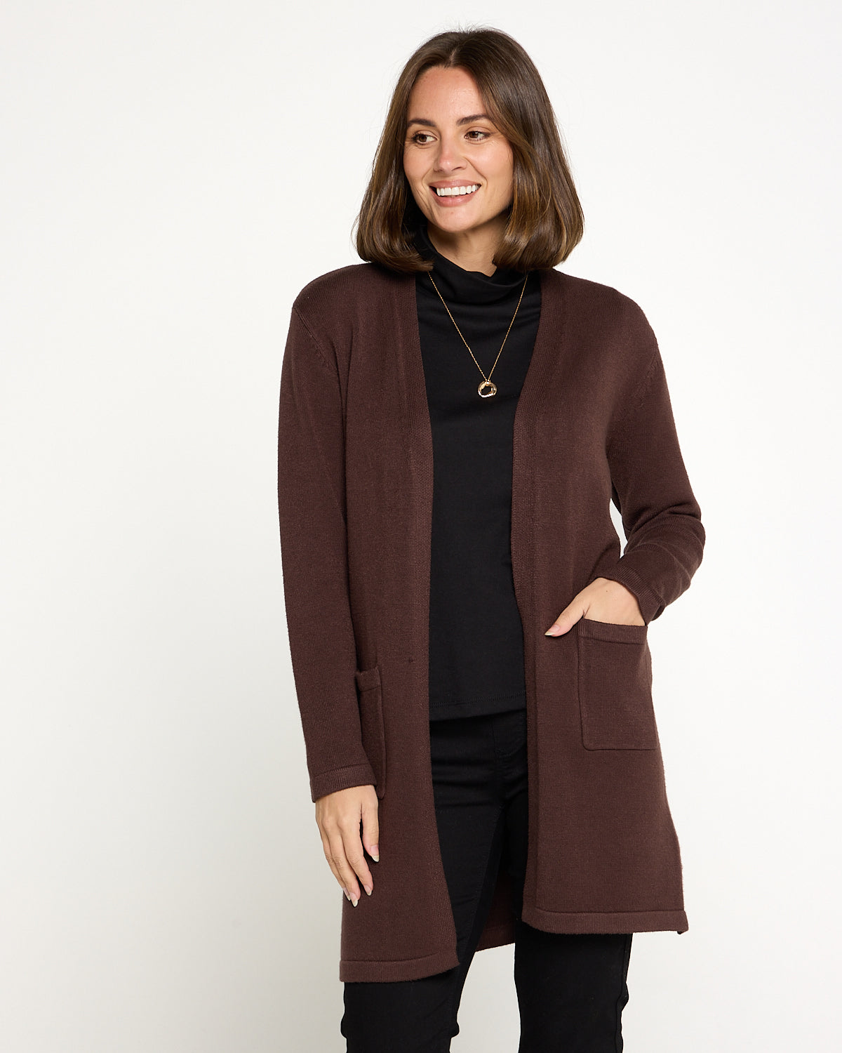 Salima Knit Cardigan - Choc
