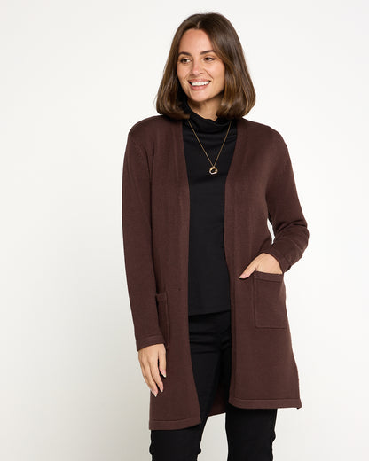 Salima Knit Cardigan - Choc