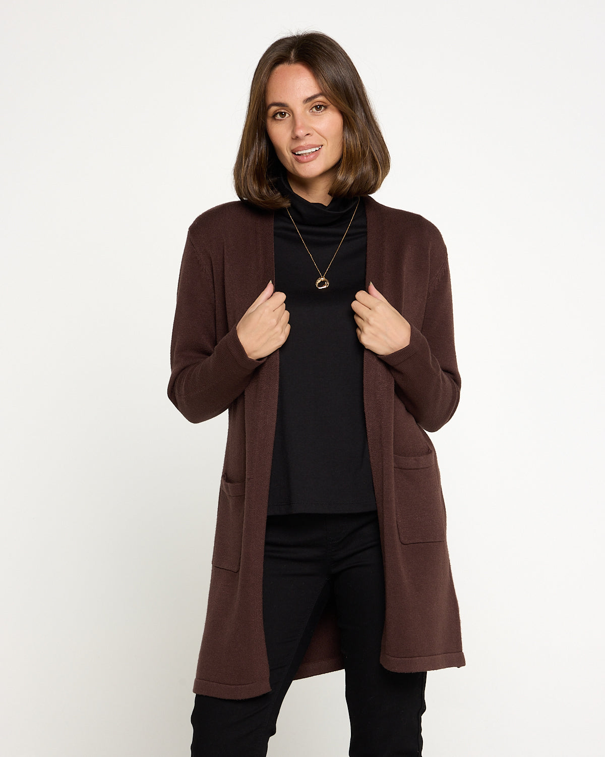 Salima Knit Cardigan - Choc