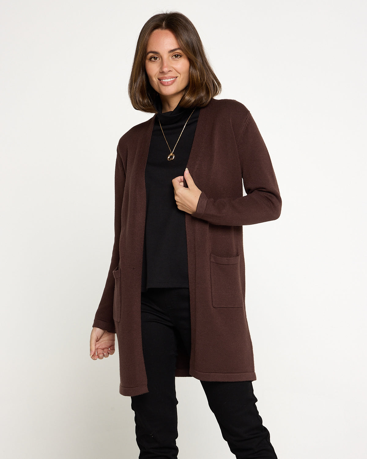 Salima Knit Cardigan - Choc