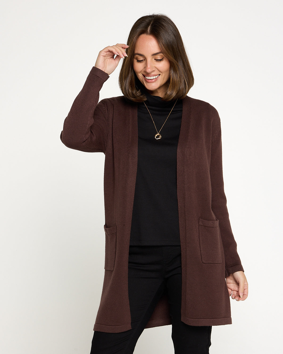 Salima Knit Cardigan - Choc