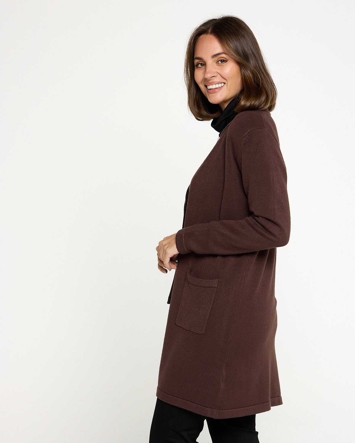 Salima Knit Cardigan - Choc