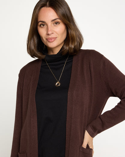 Salima Knit Cardigan - Choc