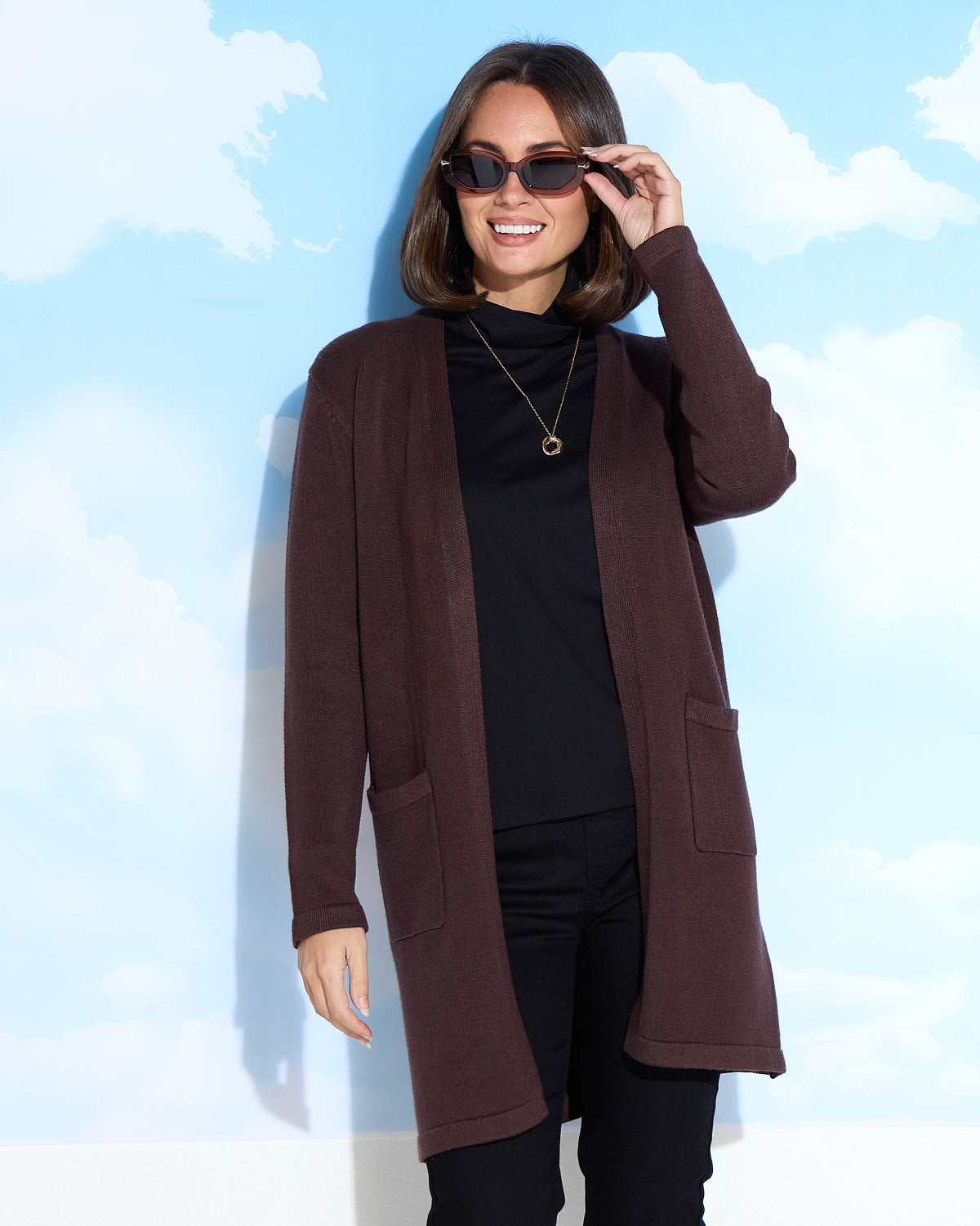 Salima Knit Cardigan - Choc