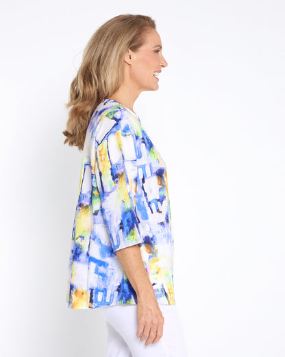 Florence Top - Cobalt Wash