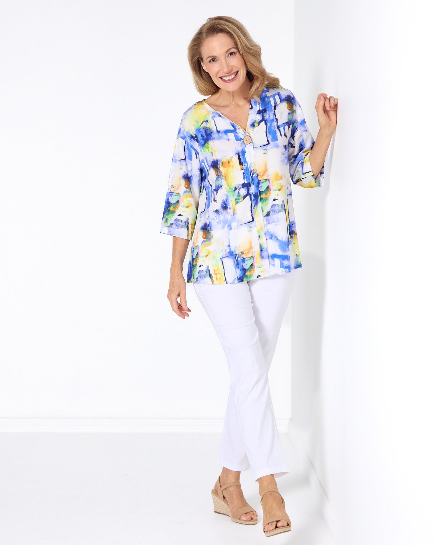 Florence Top - Cobalt Wash