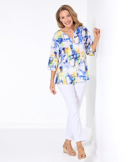 Florence Top - Cobalt Wash