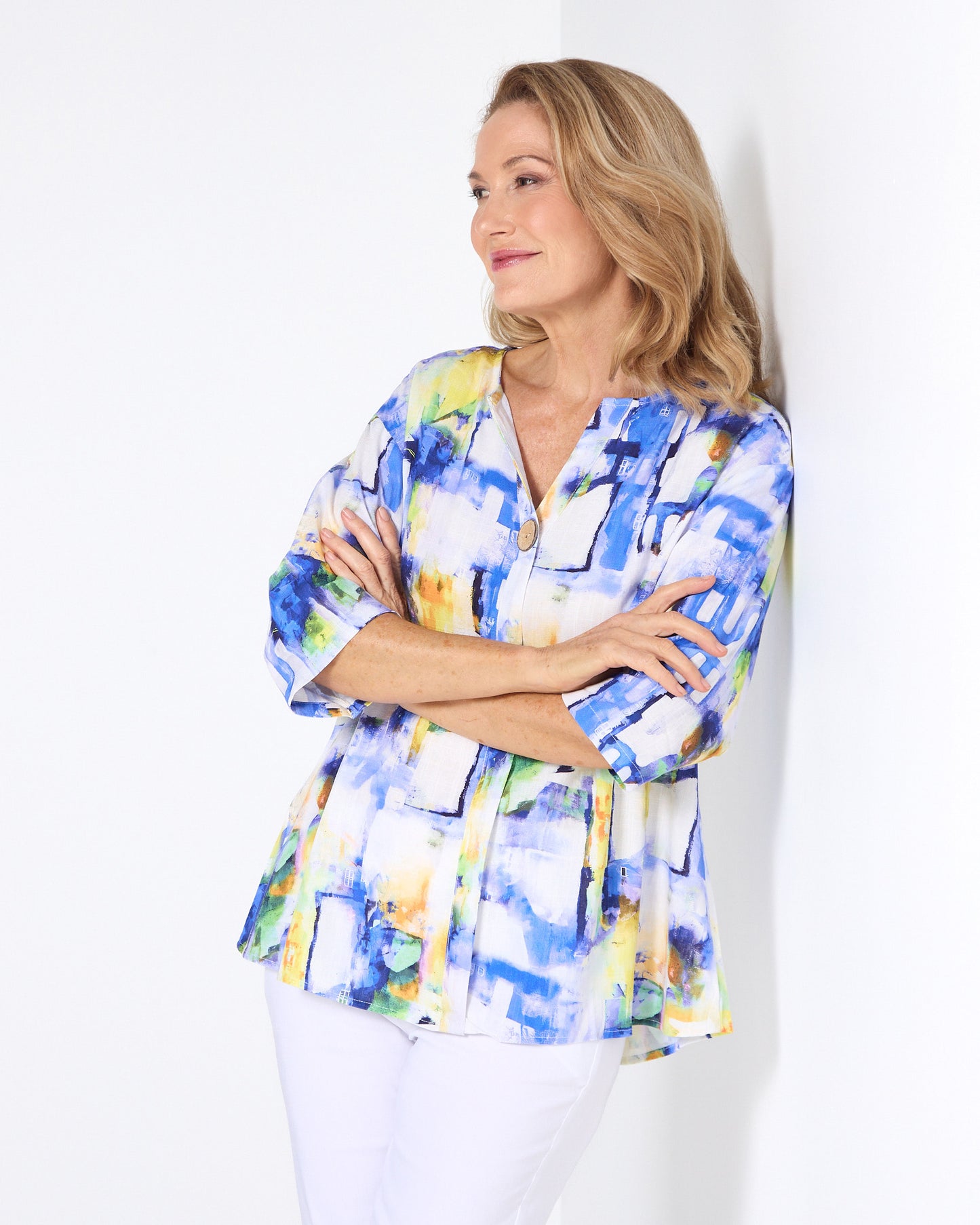 Florence Top - Cobalt Wash