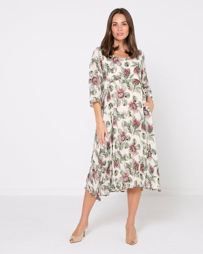 Sleeved Waterhouse Dress - Botanical Garden