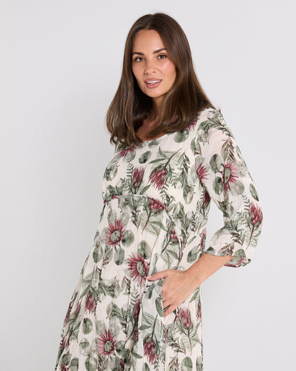 Sleeved Waterhouse Dress - Botanical Garden