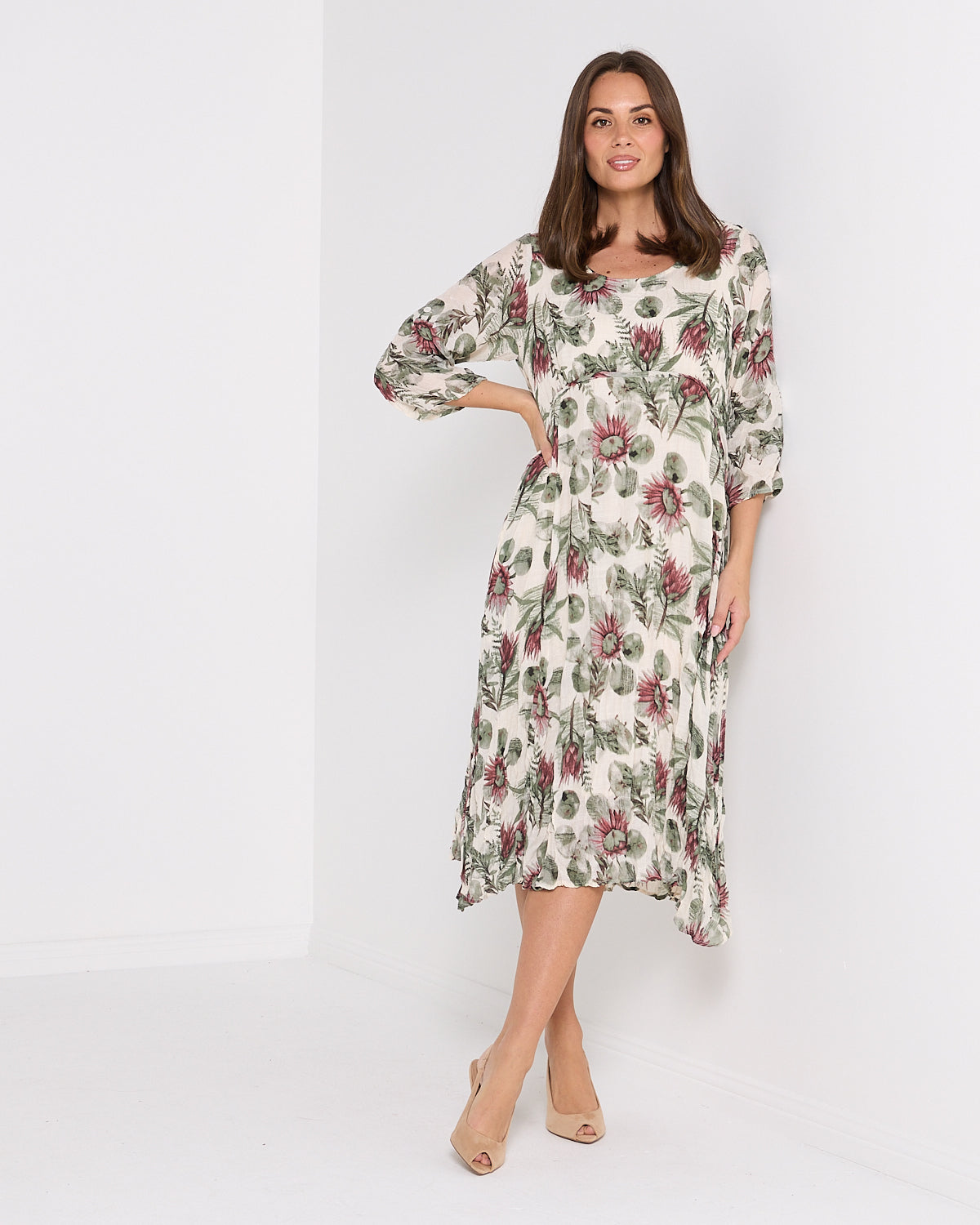 Sleeved Waterhouse Dress - Botanical Garden