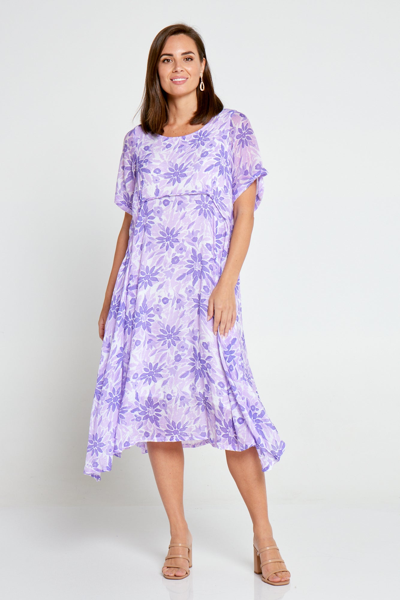 Rossetti Dress Purple Floral TULIO Fashion