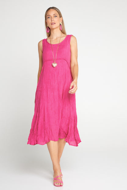 Sleeveless Waterhouse Dress - Hot Pink