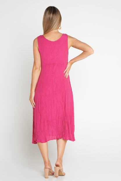 Sleeveless Waterhouse Dress - Hot Pink