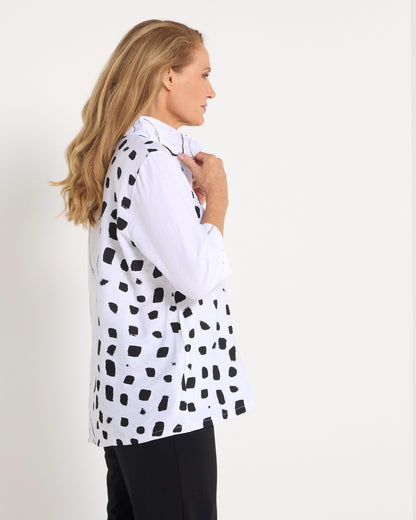 Contrast Lines Shirt - Black/White