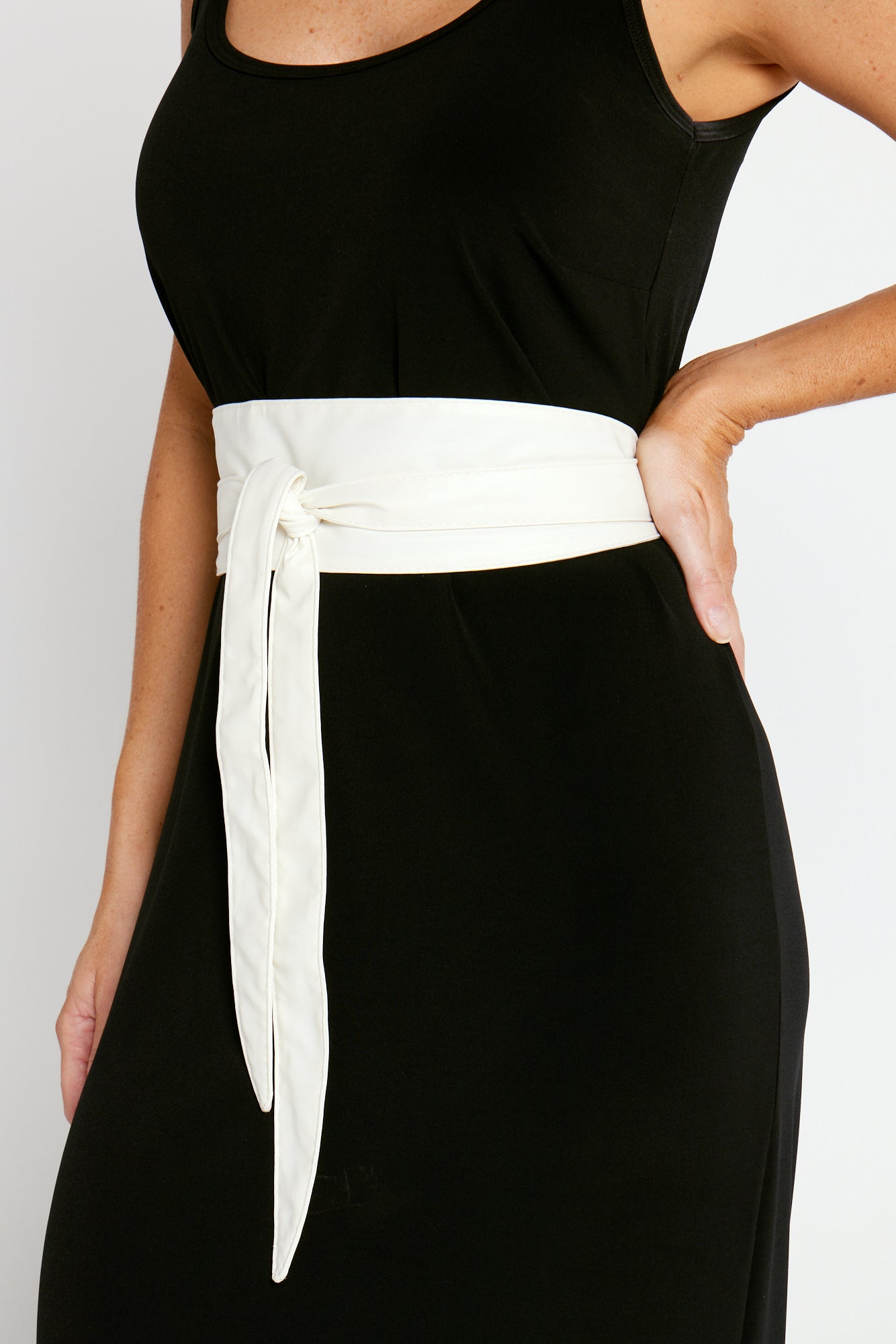 Wrap and Tie Belt - White | Mature Women's Accessories