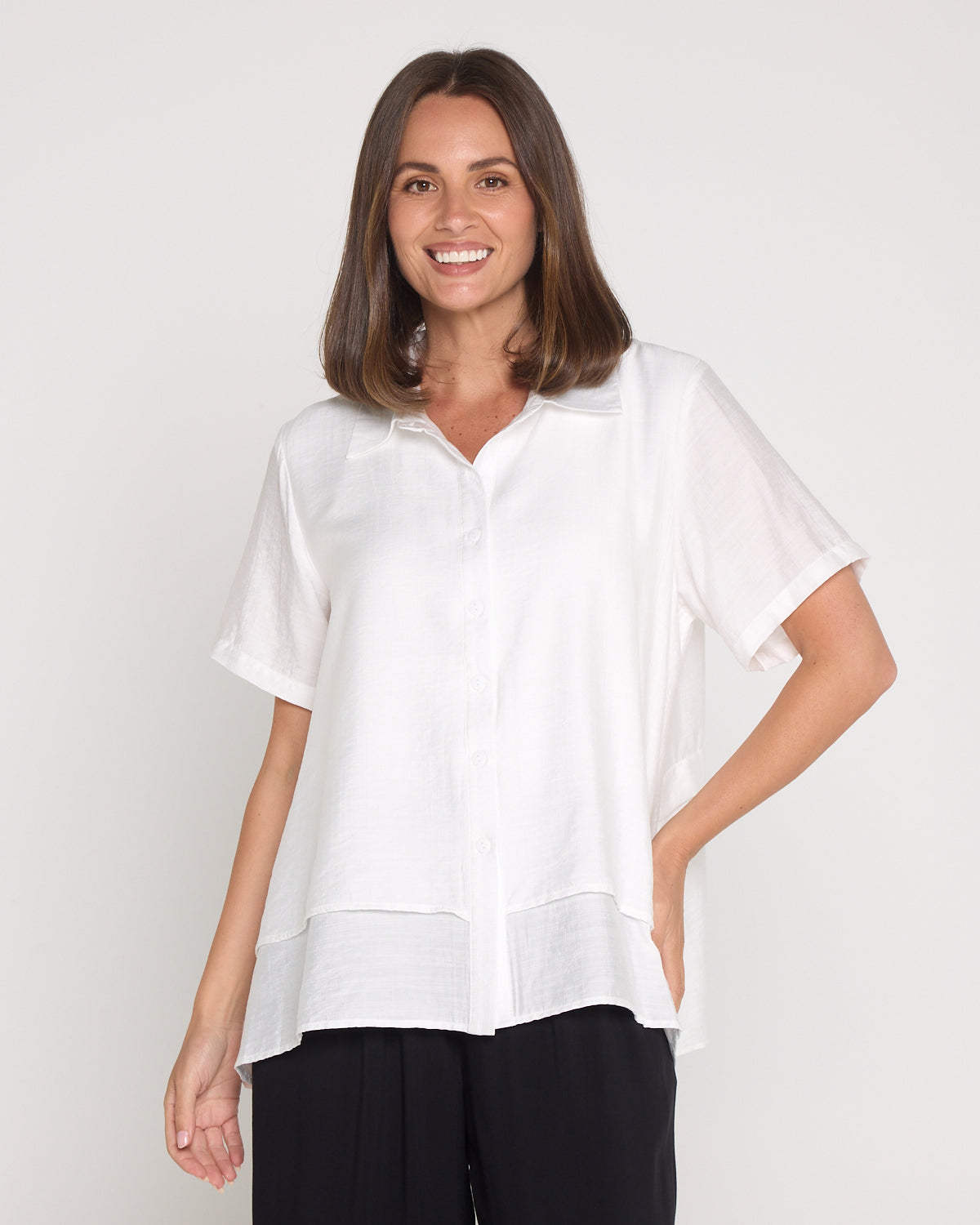 Tabitha Layered Shirt - White