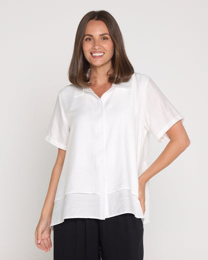 Tabitha Layered Shirt - White