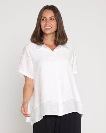 Tabitha Layered Shirt - White