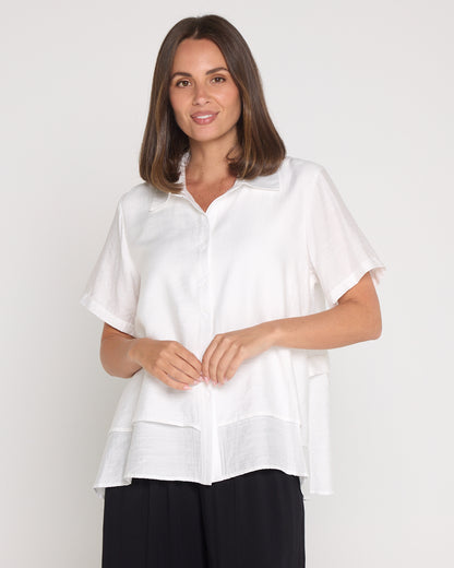 Tabitha Layered Shirt - White