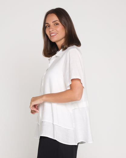 Tabitha Layered Shirt - White