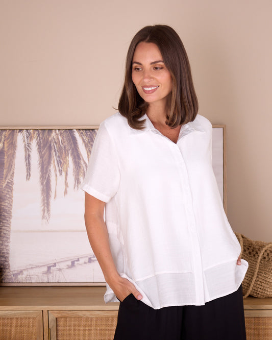 Tabitha Layered Shirt - White