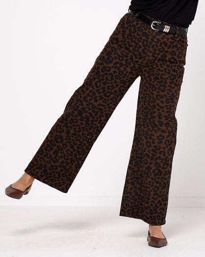 Lizzie Wide Leg Jeans - Animal