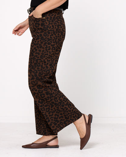 Lizzie Wide Leg Jeans - Animal