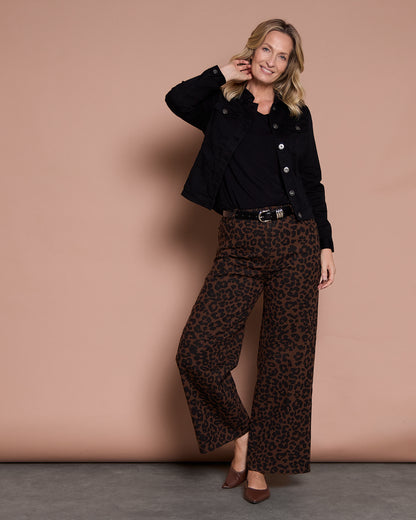 Lizzie Wide Leg Jeans - Animal