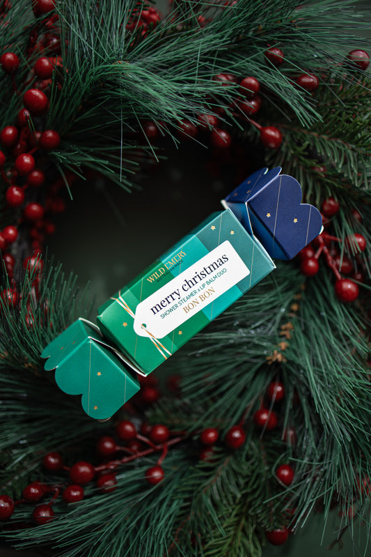 Merry Christmas Shower Steamer x Mini Lip Balm Bon Bon