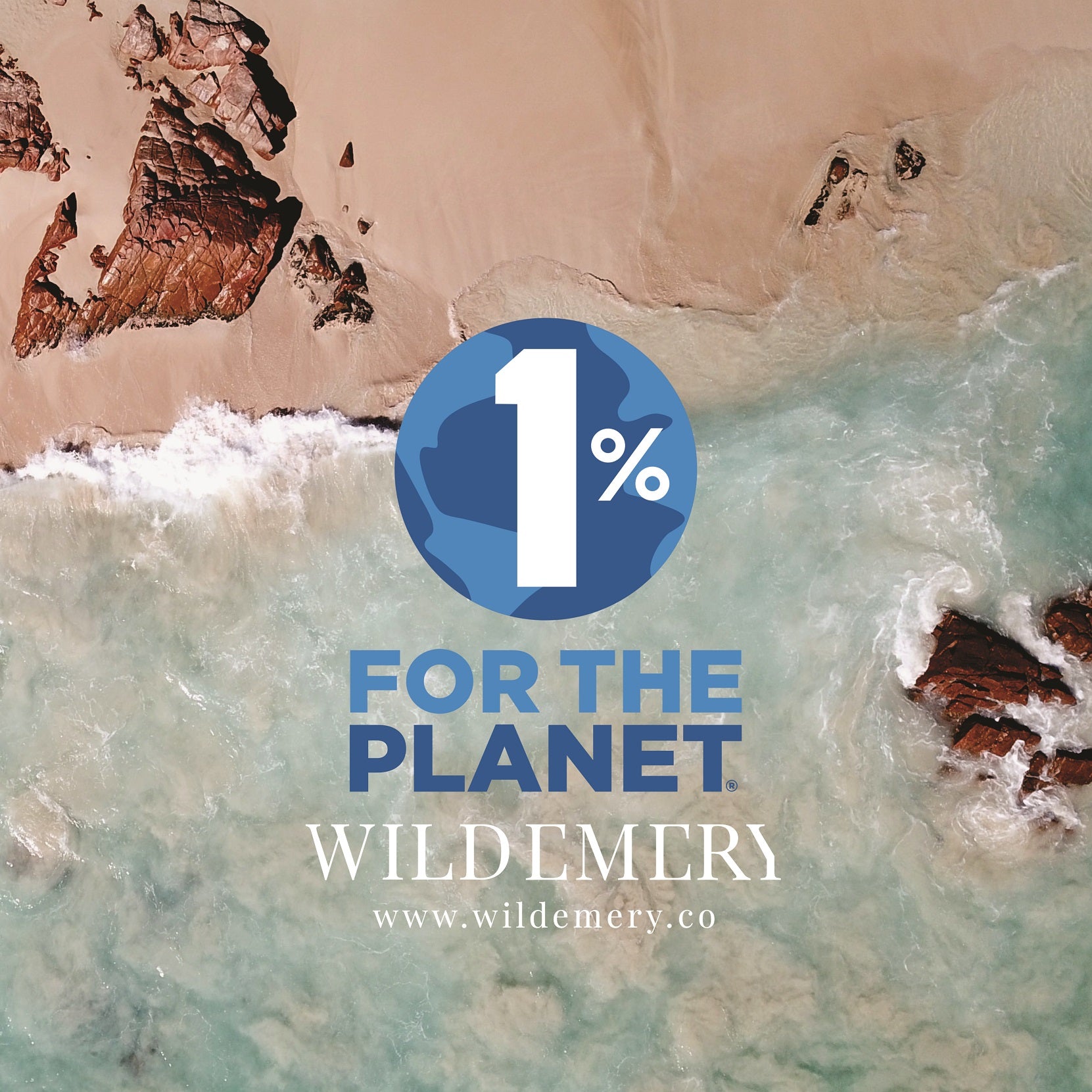 Wild Eery logo with '1% for the Planet' on a natural background