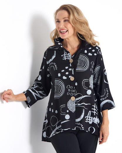 Maria Shirt - Black Sketch