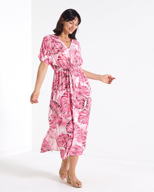 Sterling Dress - Pink Palms