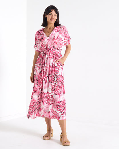 Sterling Dress - Pink Palms
