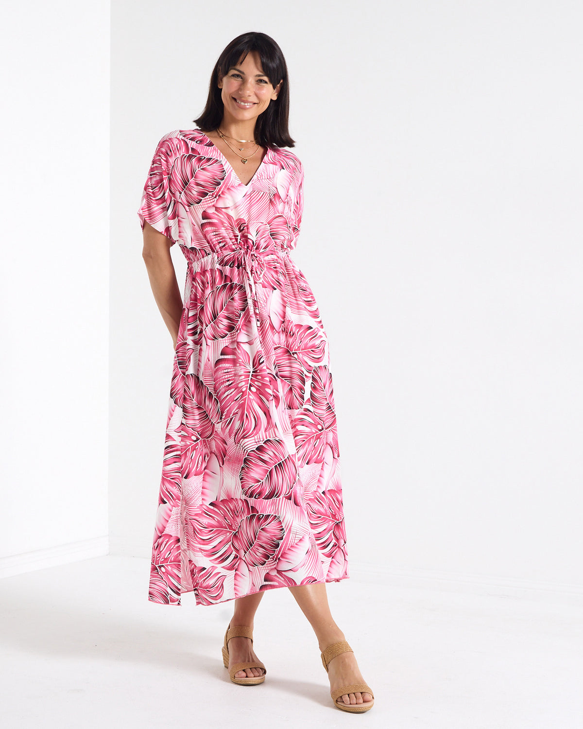 Sterling Dress - Pink Palms