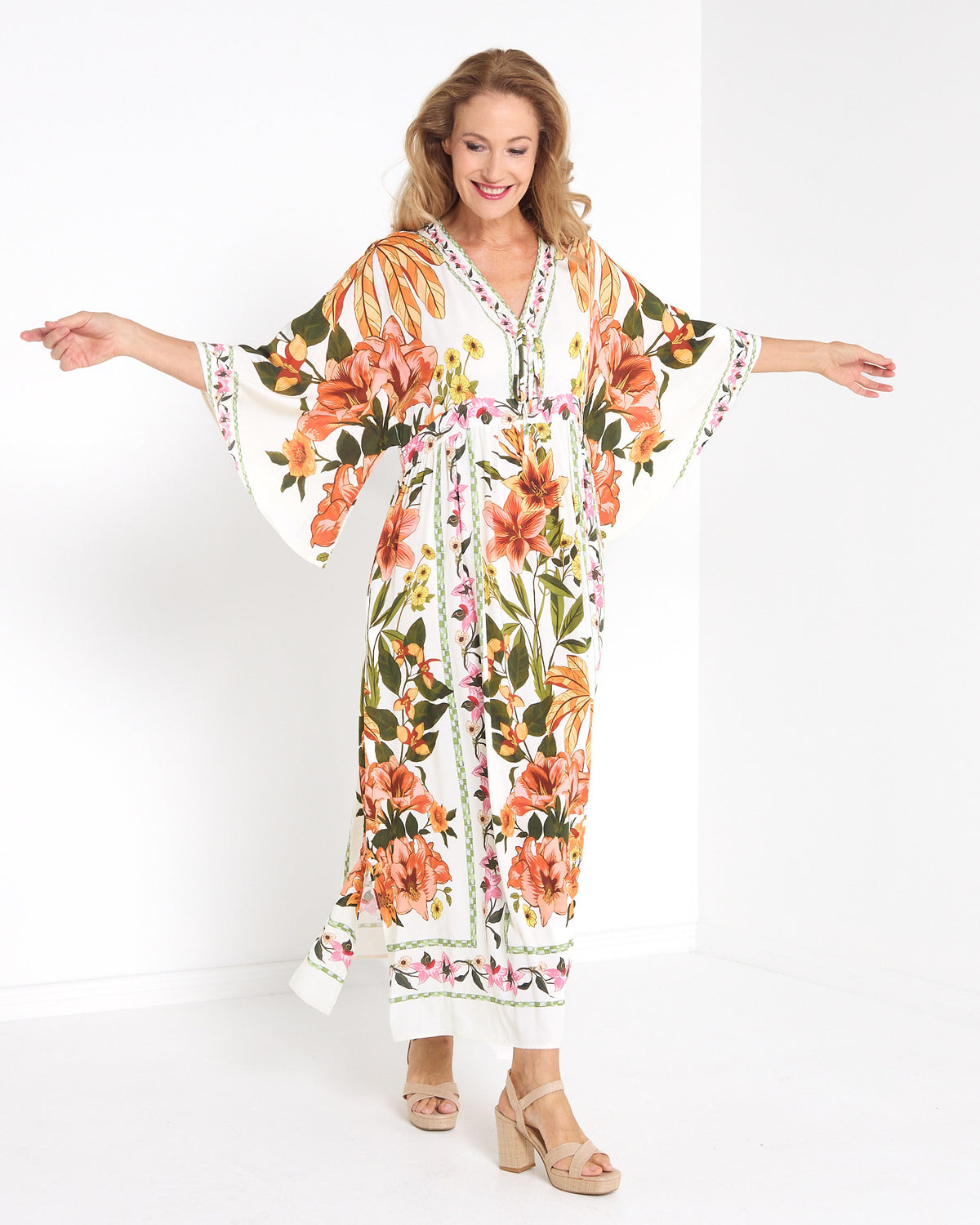 Katrina Flutter Sleeve Dress - Floral Boho