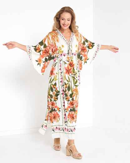 Katrina Flutter Sleeve Dress - Floral Boho