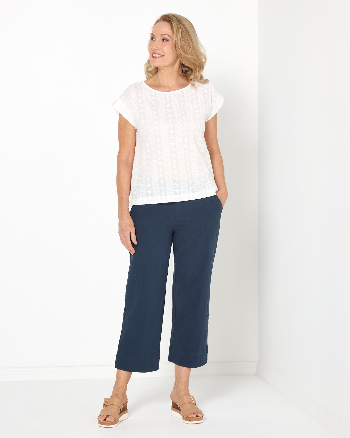 Mornington Cotton Pants - Navy