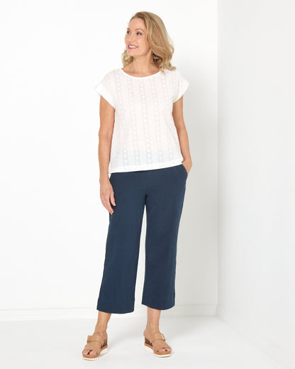 Mornington Cotton Pants - Navy
