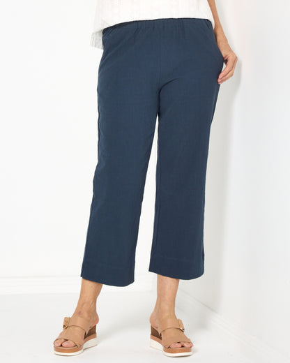 Mornington Cotton Pants - Navy