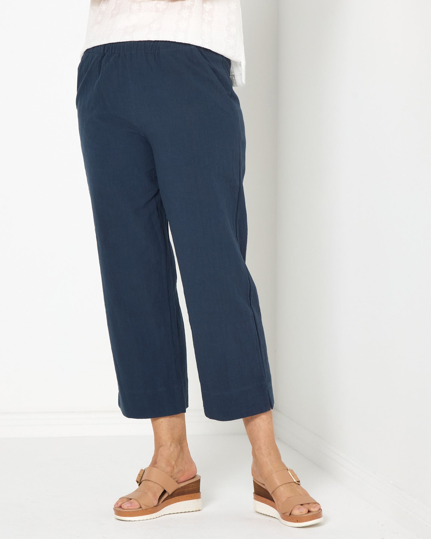 Mornington Cotton Pants - Navy