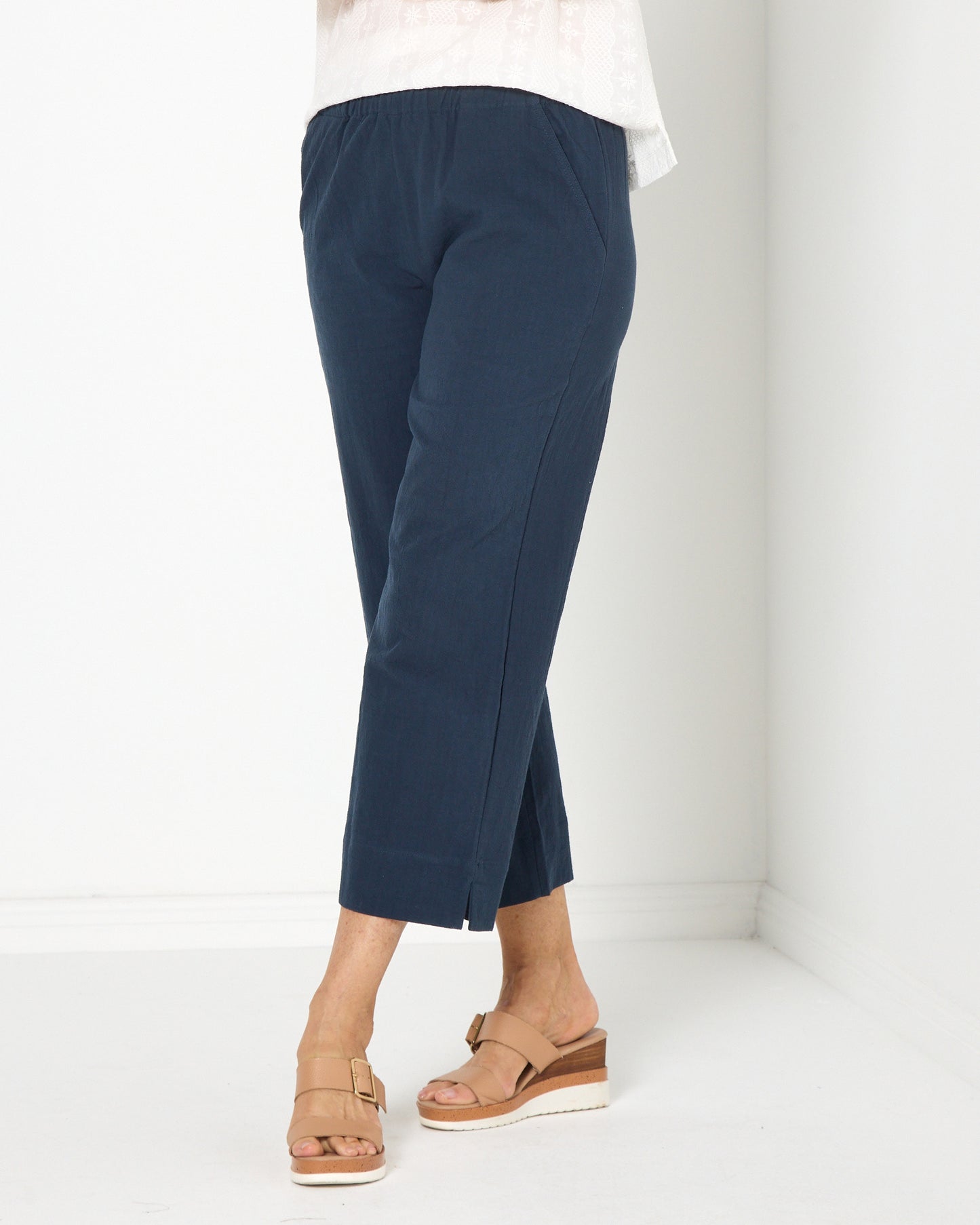 Mornington Cotton Pants - Navy