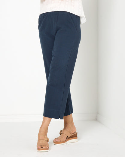 Mornington Cotton Pants - Navy