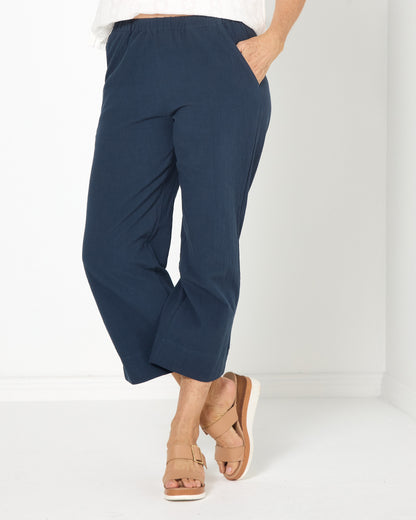 Mornington Cotton Pants - Navy